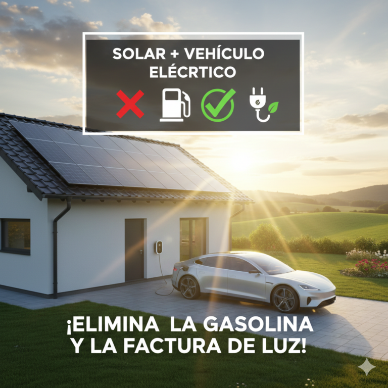 Solar + Vehículo Eléctrico: El Dúo que Elimina la Gasolina y la Factura de Luz